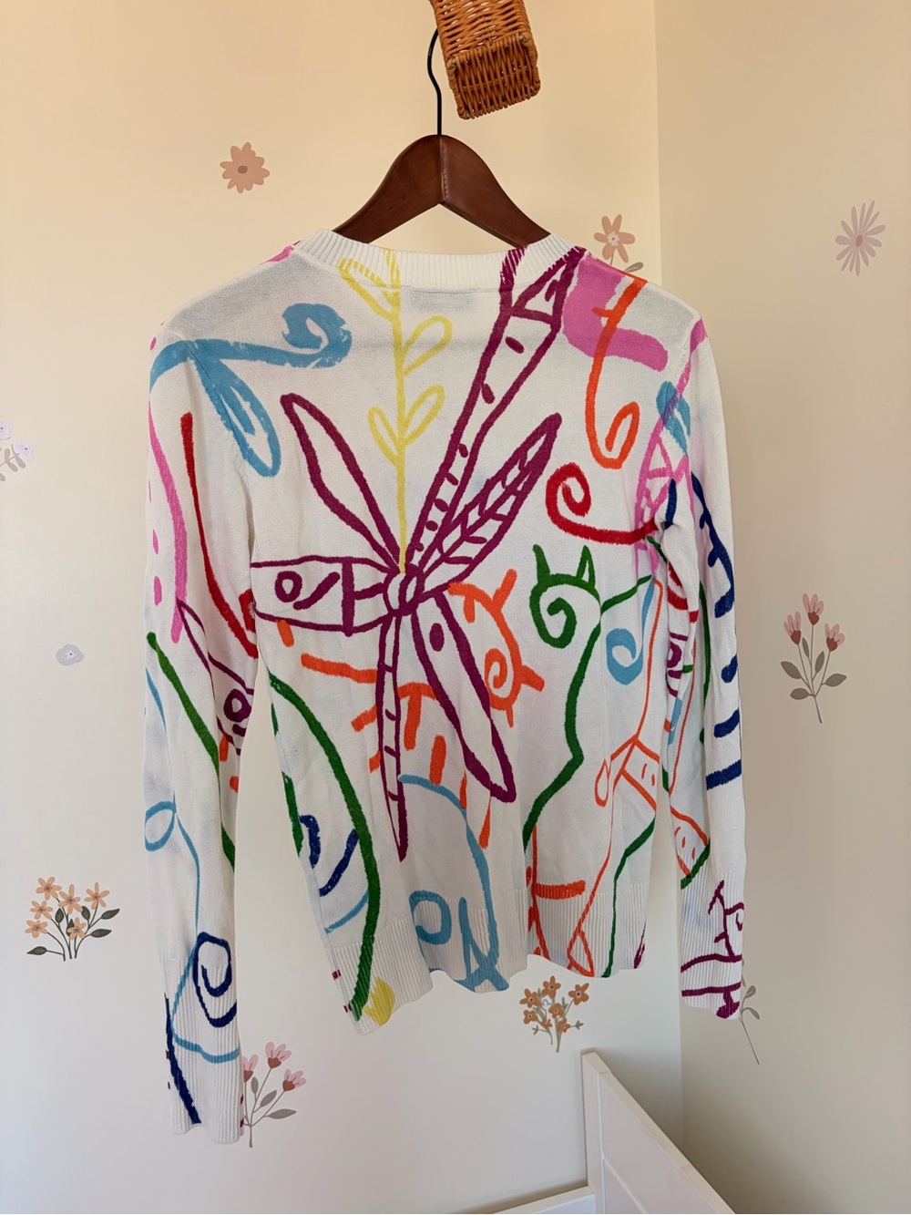 DESIGUAL FINE KNIT SWEATER PULLOVER WITH PATTERNS Size Large - Picture 3 of 6